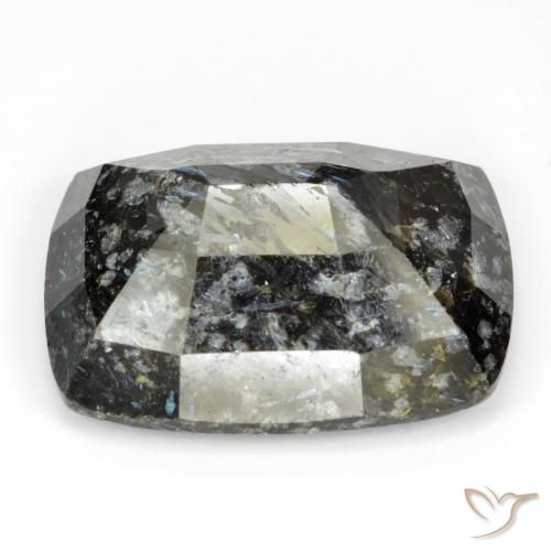 Nuummite Nero con scintillio blu naturale da 28.35 ct, Cuscino, Opaco