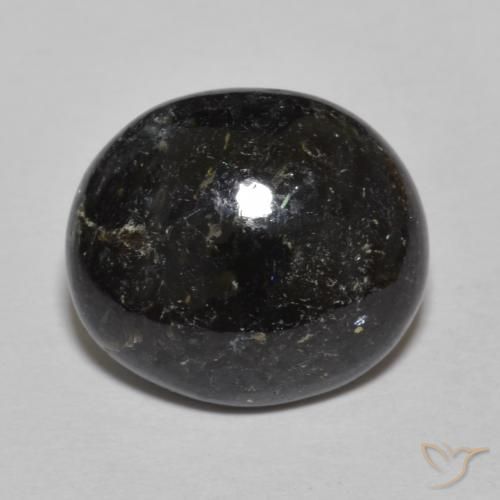 8.46ct Naturale Nero con scintillio blu Nuummite, Ovale, Opaco