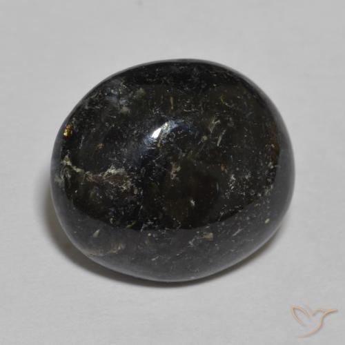 Nuummite Nero con scintillio blu naturale da 8.46 ct, Ovale, Opaco