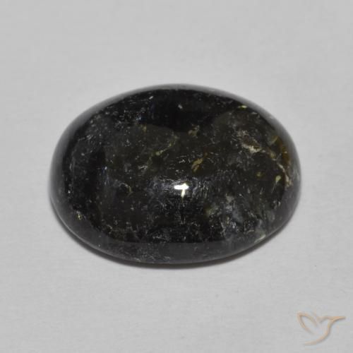 Nuummite Nero con scintillio blu naturale da 8.46 ct, Ovale, Opaco
