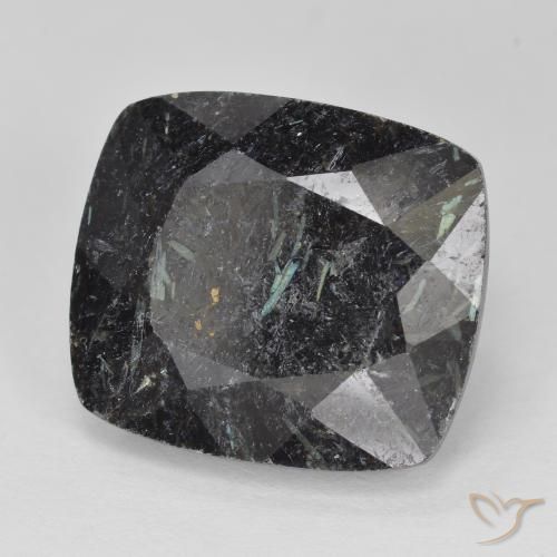 Nuummite Nero con scintillio blu naturale da 11.41 ct, Cuscino, Opaco