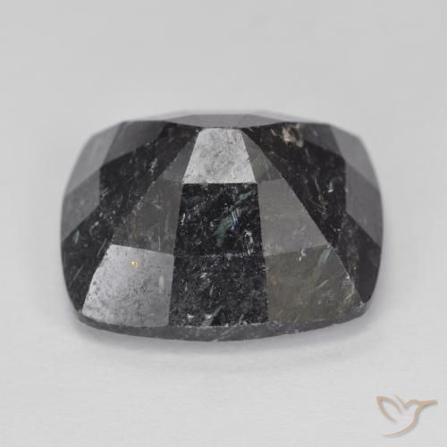 Nuummite Nero con scintillio blu naturale da 11.41 ct, Cuscino, Opaco