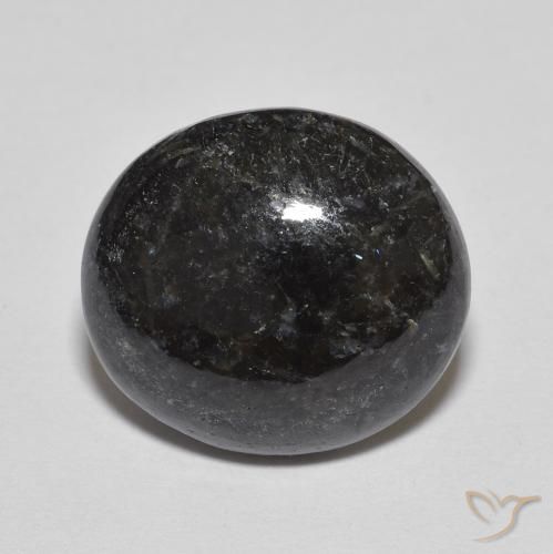 6.70ct Naturale Nero con scintillio blu Nuummite, Ovale, Opaco