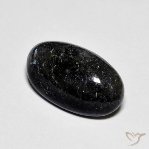 Nuummite Nero con scintillio blu naturale da 6.63 ct, Ovale, Opaco