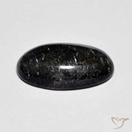 Nuummite Nero con scintillio blu naturale da 6.63 ct, Ovale, Opaco