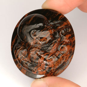 Ossidiana naturale marrone da 66,88 ct, forma fantasia, opaco