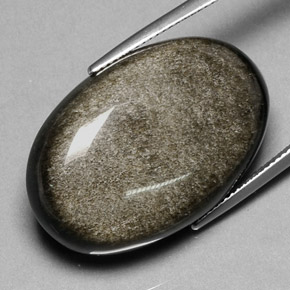 Ossidiana Patina dorata naturale da 35.47 ct, Taglio ovale, Opaco