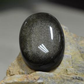 Ossidiana naturale nero da 31,38 ct, taglio ovale, opaco