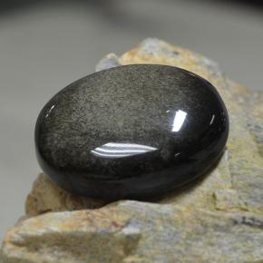 Ossidiana naturale nero da 31,38 ct, taglio ovale, opaco