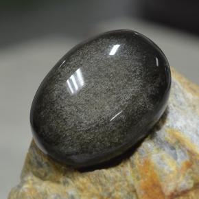 Ossidiana naturale nero da 31,38 ct, taglio ovale, opaco