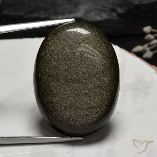 26.78ct Naturale Marrone chiaro nerastro Ossidiana, Ovale, Opaco