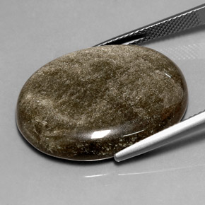 Ossidiana Patina dorata naturale da 23.77 ct, Taglio ovale, Opaco