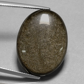 Ossidiana naturale giallo da 25,01 ct, taglio ovale, opaco