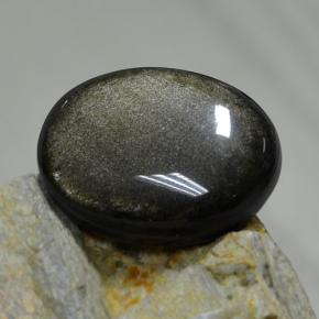 Ossidiana naturale nero da 30,72 ct, taglio ovale, opaco