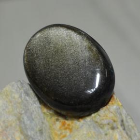 Ossidiana naturale nero da 30,72 ct, taglio ovale, opaco