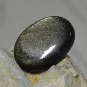 Ossidiana naturale nero da 30,72 ct, taglio ovale, opaco