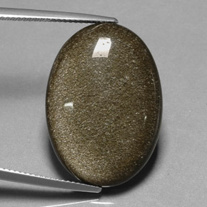 Ossidiana Patina dorata naturale da 18.91 ct, Taglio ovale, Opaco