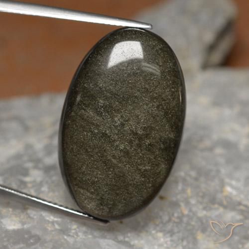 Ossidiana naturale nero da 26,24 ct, taglio ovale, opaco