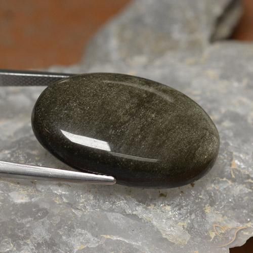 Ossidiana naturale nero da 26,24 ct, taglio ovale, opaco