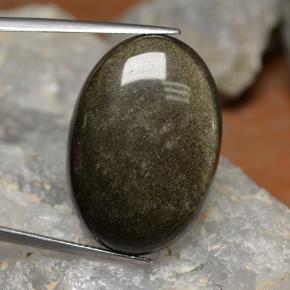 Ossidiana naturale nero da 26,69 ct, taglio ovale, opaco