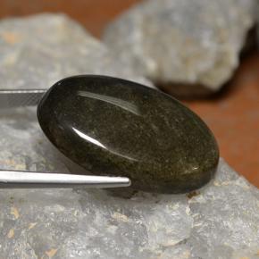 Ossidiana naturale nero da 26,69 ct, taglio ovale, opaco