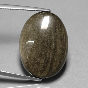 Ossidiana naturale giallo da 16,44 ct, taglio ovale, opaco