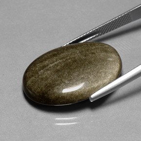 Ossidiana naturale giallo da 16,44 ct, taglio ovale, opaco