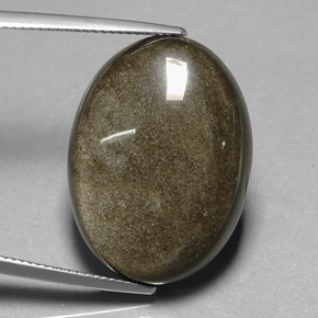 Ossidiana Patina dorata naturale da 22.53 ct, Taglio ovale, Opaco