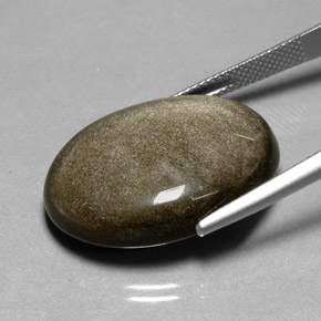 Ossidiana Patina dorata naturale da 22.53 ct, Taglio ovale, Opaco