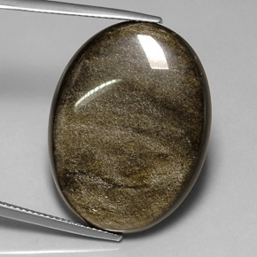 Ossidiana naturale nero da 26,13 ct, taglio ovale, opaco