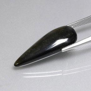 Ossidiana Nero lucido dorato naturale da 11.16 ct, Forma a pera, Opaco