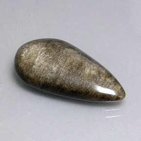 Ossidiana naturale giallo da 12,96 ct, taglio a pera, opaco
