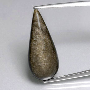 Ossidiana naturale giallo da 10,83 ct, taglio a pera, opaco