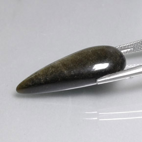 Ossidiana naturale giallo da 10,83 ct, taglio a pera, opaco