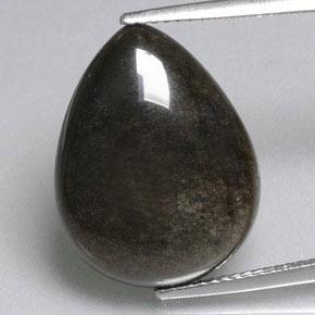 Ossidiana naturale nero da 8,74 ct, taglio a pera, opaco