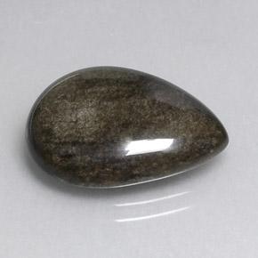 Ossidiana naturale nero da 8,74 ct, taglio a pera, opaco