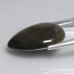 Ossidiana naturale nero da 8,74 ct, taglio a pera, opaco