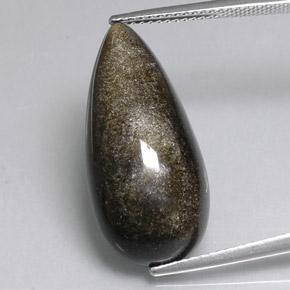 Ossidiana naturale nero da 12,11 ct, taglio a pera, opaco