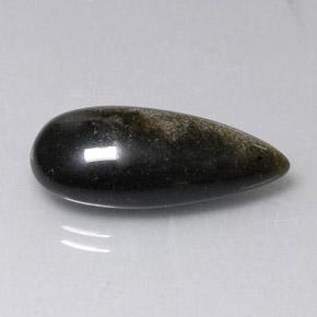 Ossidiana naturale nero da 12,11 ct, taglio a pera, opaco