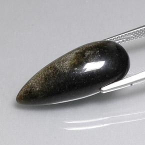 Ossidiana naturale nero da 12,11 ct, taglio a pera, opaco