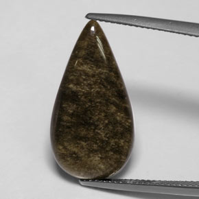 Ossidiana naturale giallo da 7,72 ct, taglio a pera, opaco
