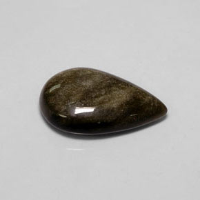 Ossidiana Patina dorata naturale da 7.12 ct, Forma a pera, Opaco