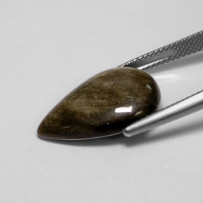 Ossidiana Patina dorata naturale da 7.12 ct, Forma a pera, Opaco