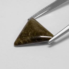 Ossidiana Patina dorata naturale da 6.22 ct, Taglio trillion, Opaco