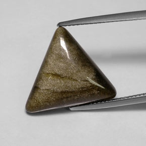 Ossidiana naturale giallo da 8,68 ct, trillion, opaco