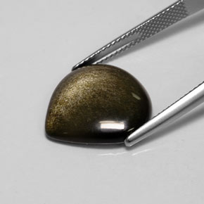 Ossidiana Patina dorata naturale da 7.13 ct, Forma a pera, Opaco