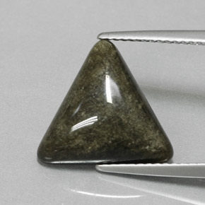 Ossidiana Patina dorata naturale da 4.65 ct, Taglio trillion, Opaco