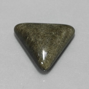 Ossidiana Patina dorata naturale da 4.65 ct, Taglio trillion, Opaco