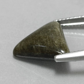 Ossidiana Patina dorata naturale da 4.65 ct, Taglio trillion, Opaco