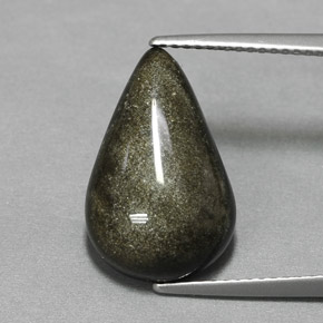 Ossidiana naturale giallo da 6,97 ct, taglio a pera, opaco